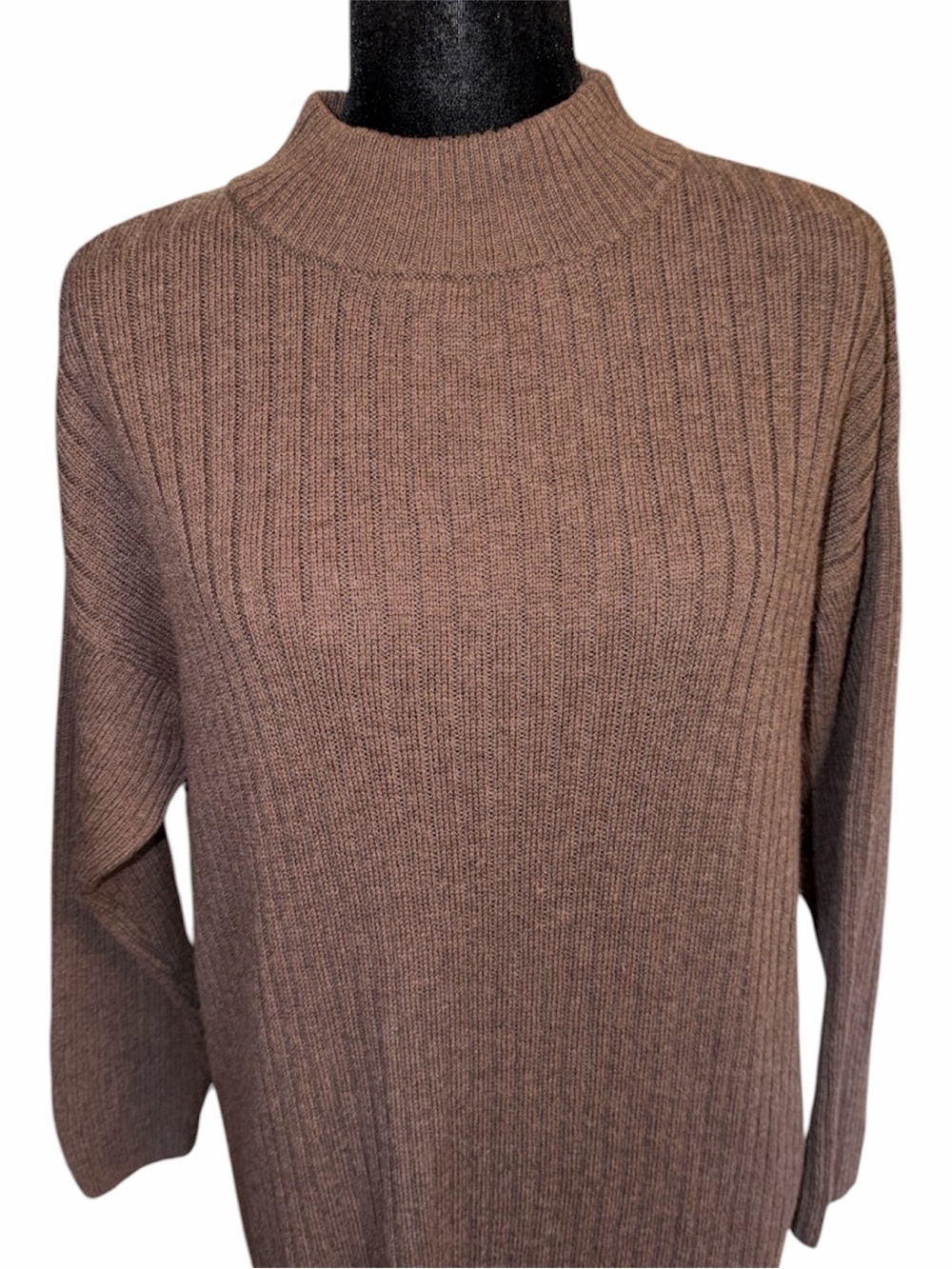 NWOT Wide Ribbed Knit Mock-neck Dress